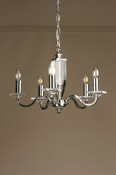 Laura Ashley Carson 5 Light Chandelier Polished Nickel